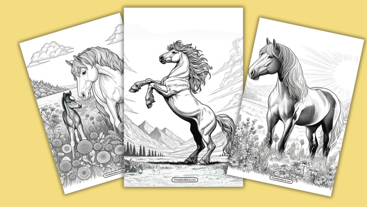 Realistic Horse Coloring Page - Printables Mania