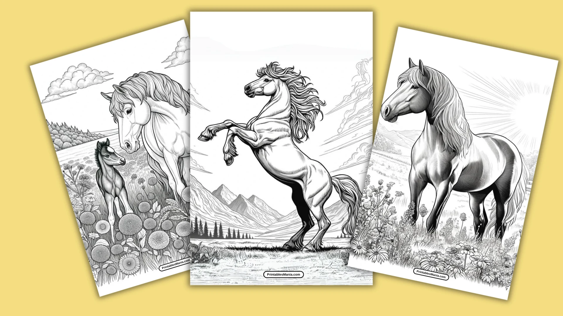 Realistic Horse Coloring Page