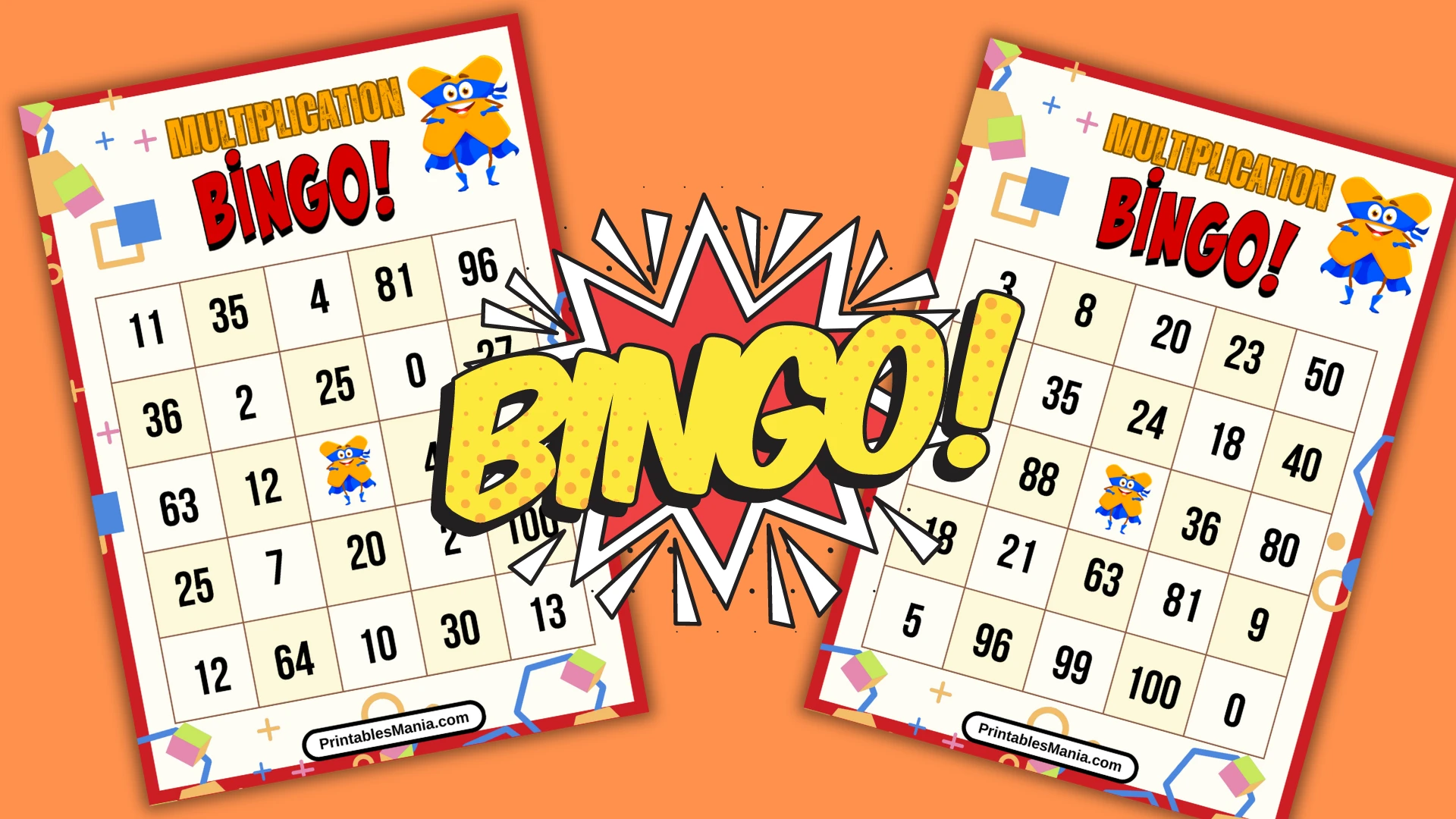 Multiplication Bingo Free Printable