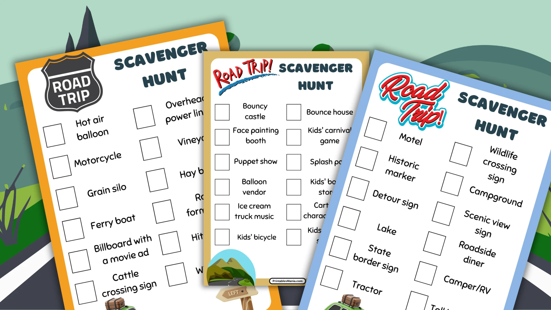 Road Trip Scavenger Hunt Printable