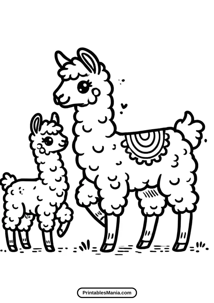 cute llama coloring pages