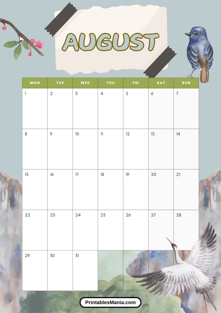 august 2024 printable calendar