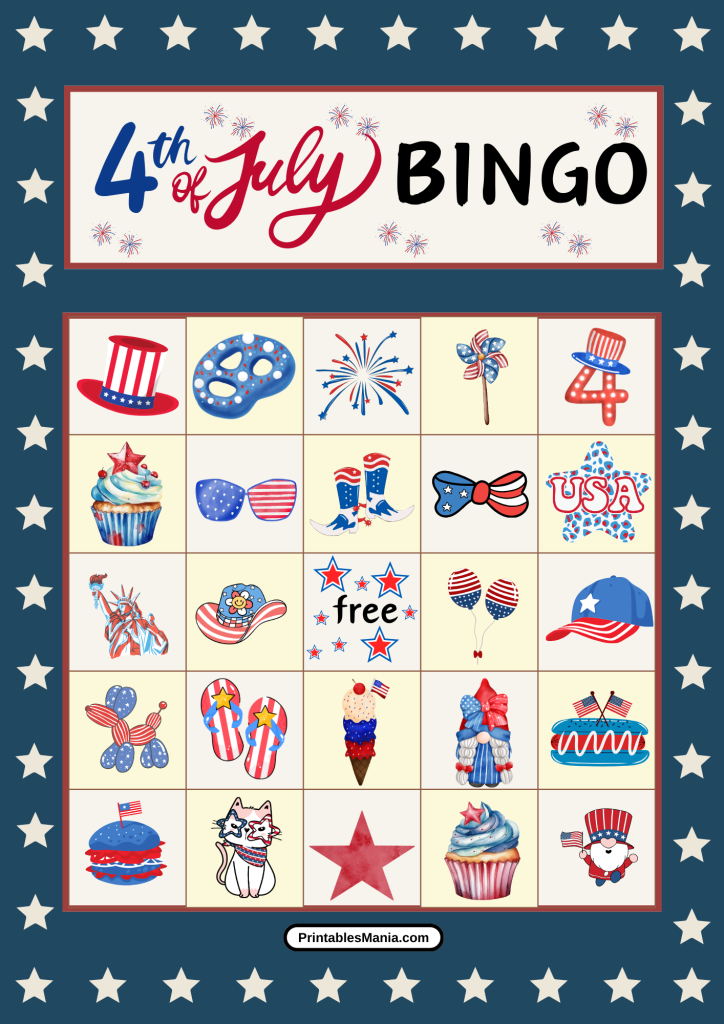 4th of july bingo cards printable free