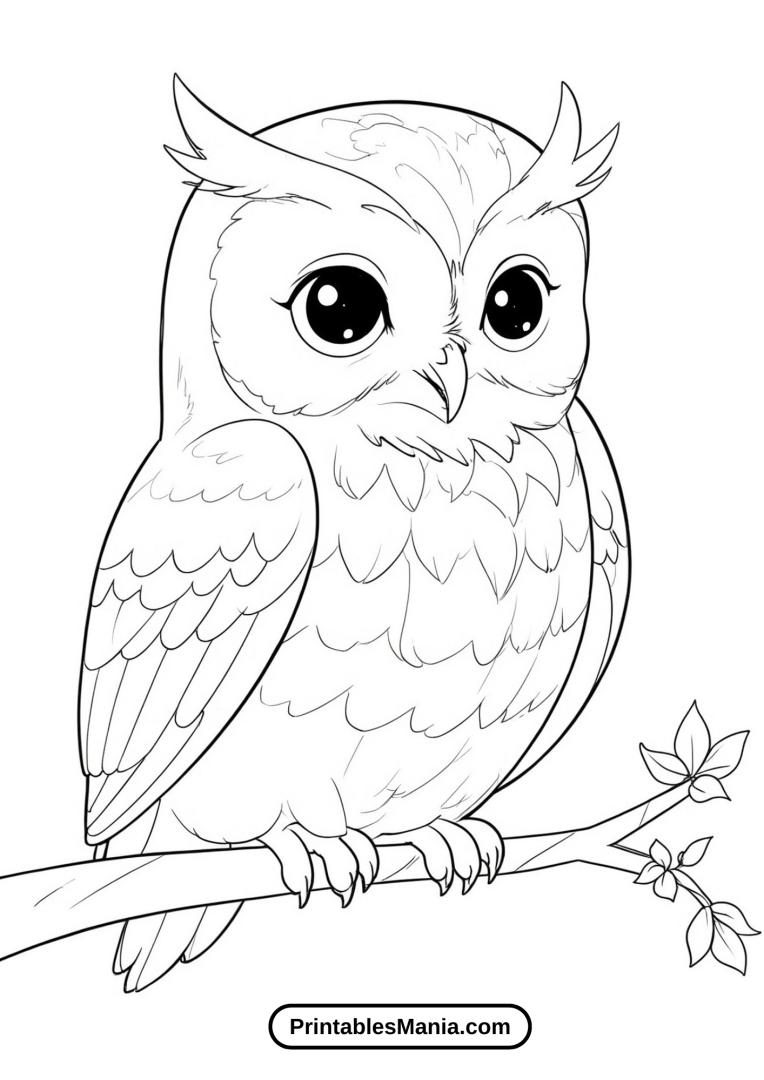 Owl Coloring Pages Printable - Printables Mania