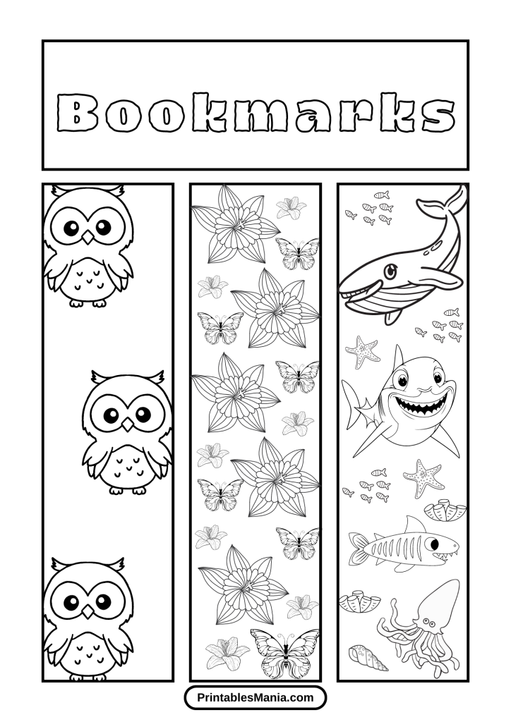 Free Printable Bookmarks Coloring Pages For Kids