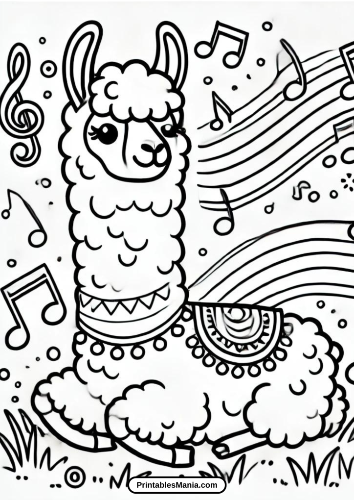 llama colouring