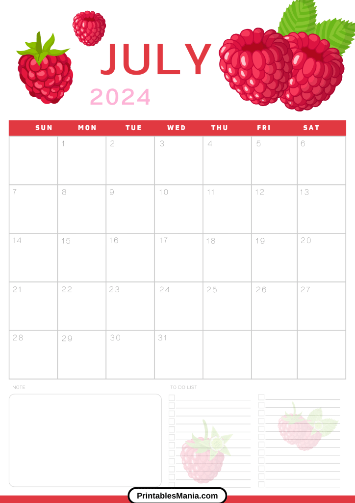 july 2024 calendar for personal use