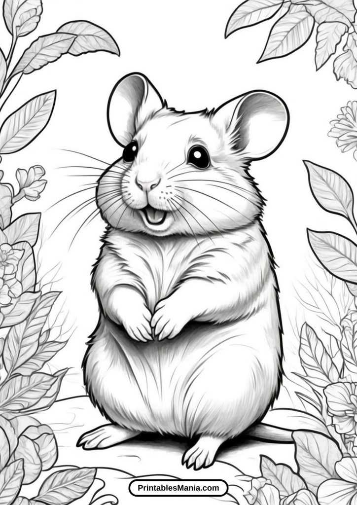 coloring page hamster