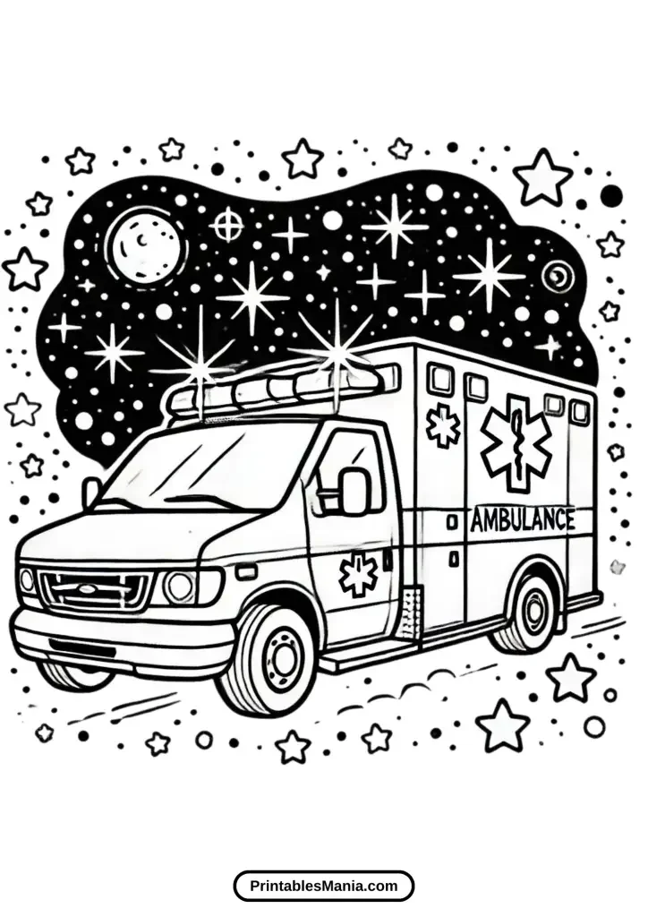 ambulance coloring picture