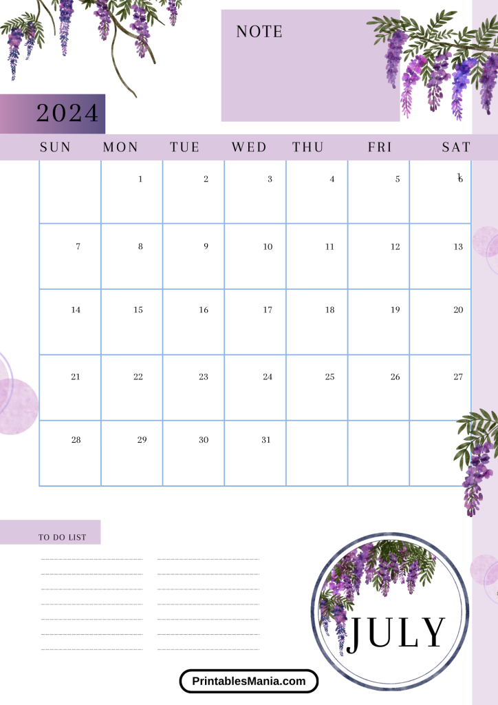 printable blank july 2024 calendar template