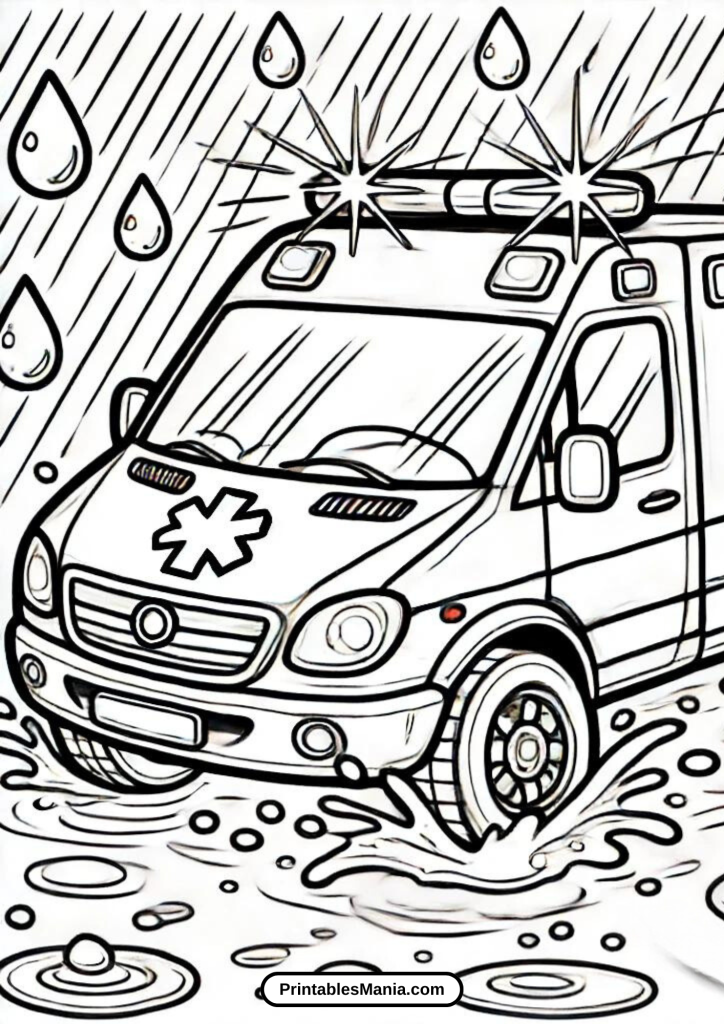 ambulance coloring sheet