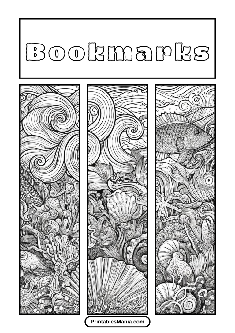 Bookmarks Coloring Pages - Printables Mania