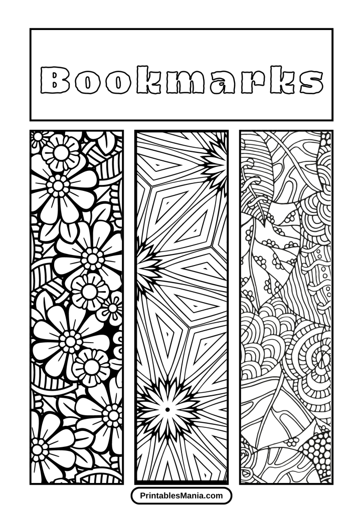 Free Bookmarks Coloring Pages With Beautiful Designs