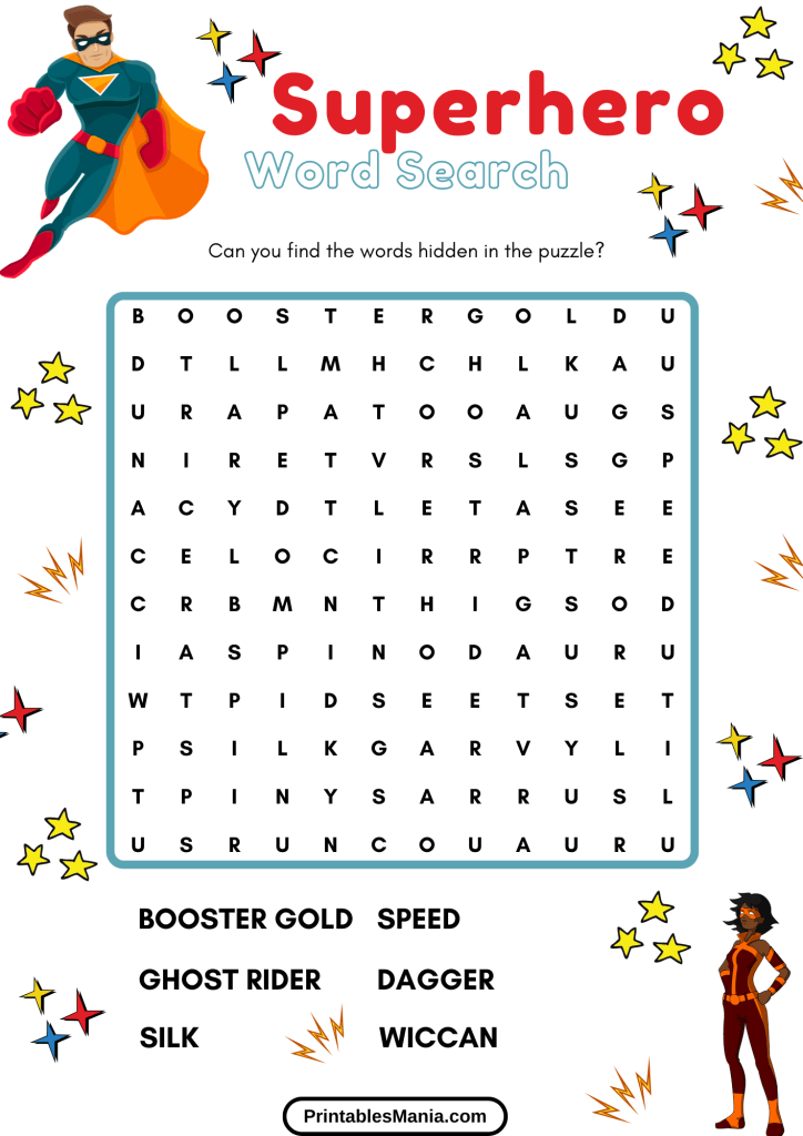 Superhero Word Hunt Activity