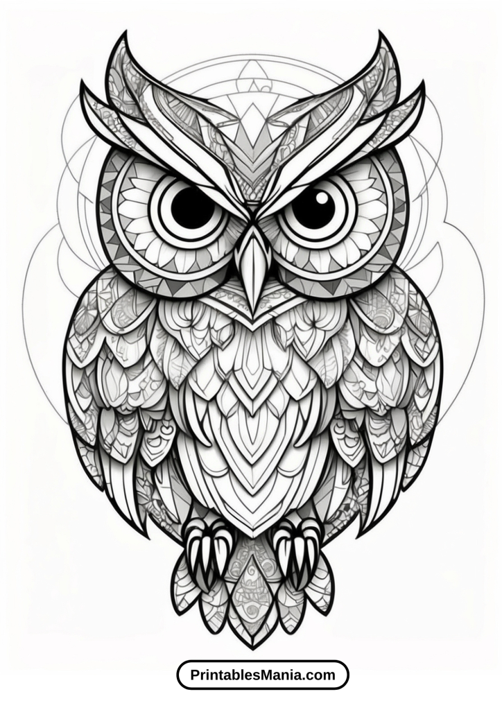 owl mandala coloring pages