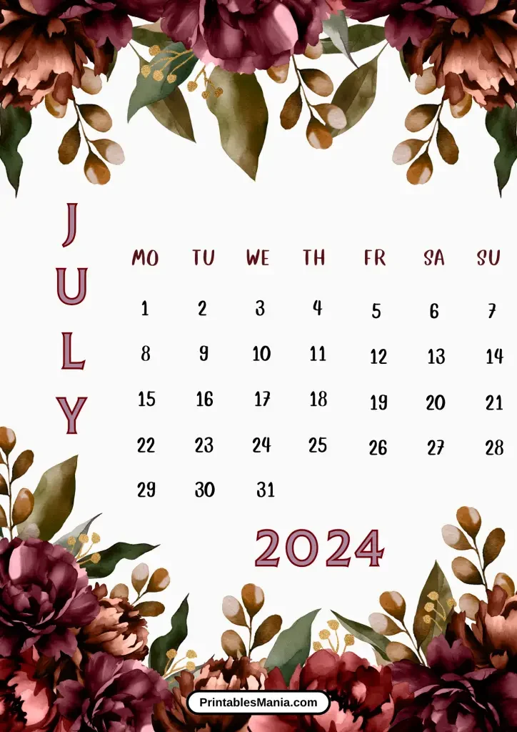 july 2024 calendar for printing