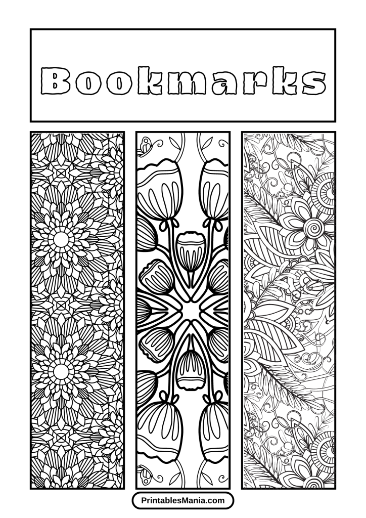 Bookmarks Coloring Pages With Nature Themes