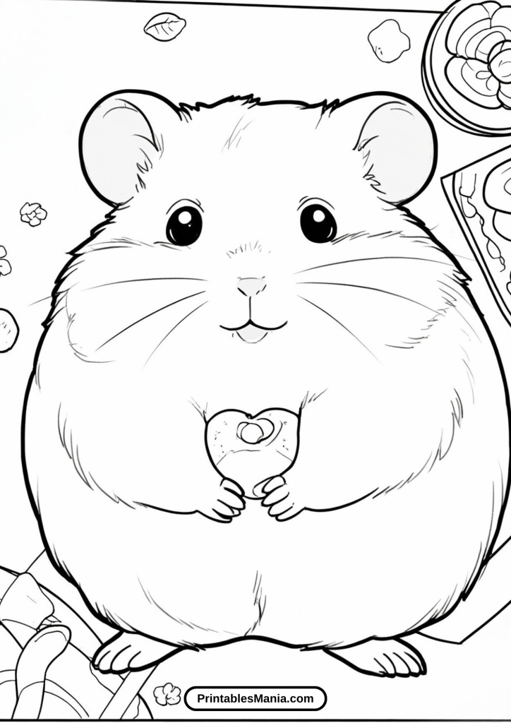 hamster coloring page for pet enthusiasts