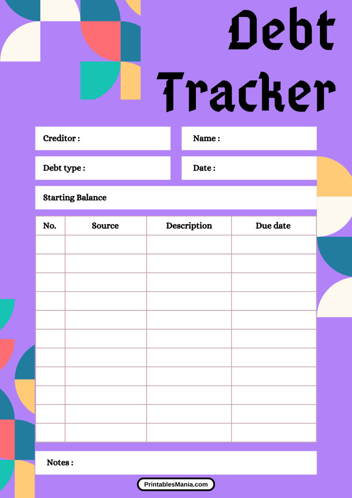 financial planner debt tracker