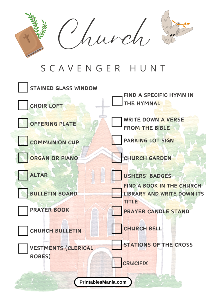 church scavenger hunt free