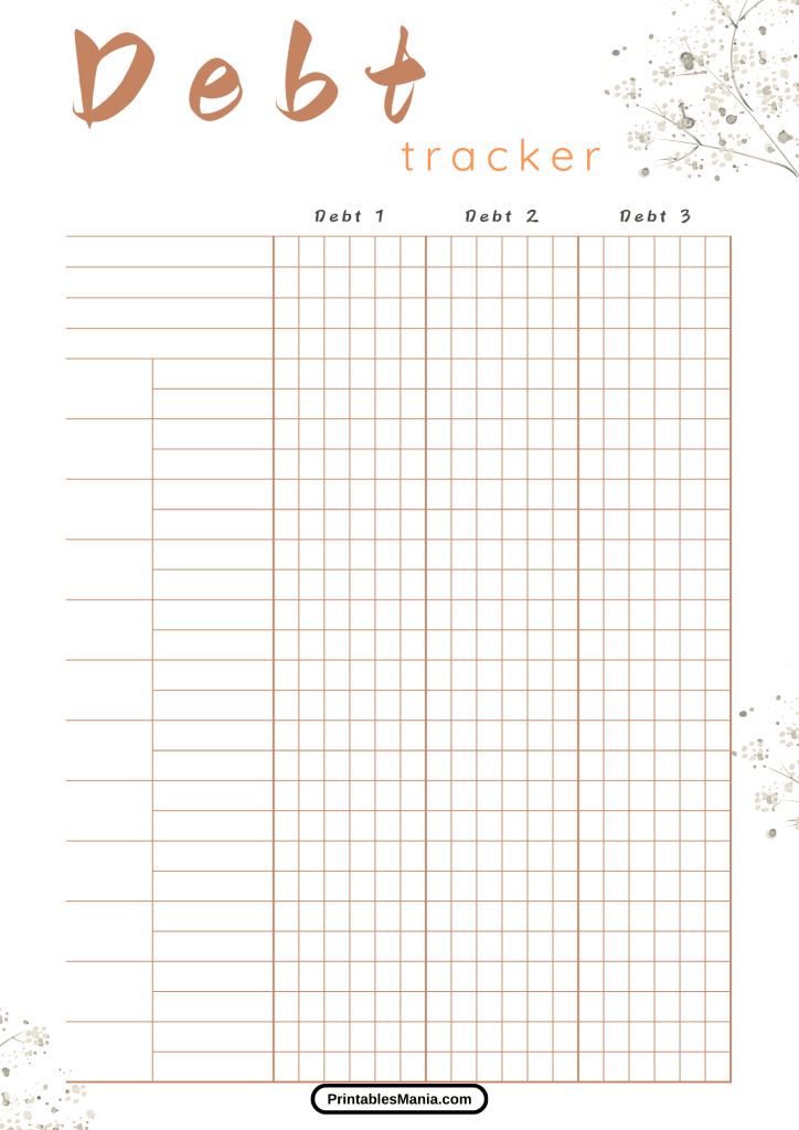 free printable debt tracker