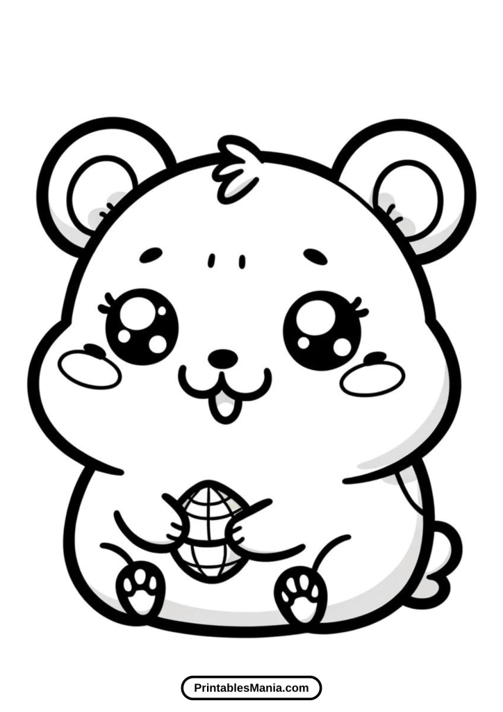 printable hamster coloring page for kids