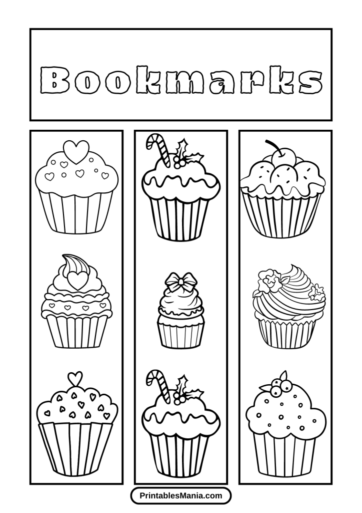 Cute Bookmarks Coloring Pages For Children