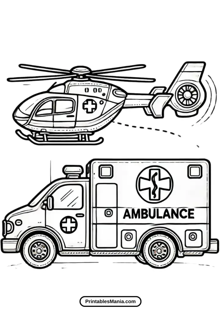 coloring pages ambulance