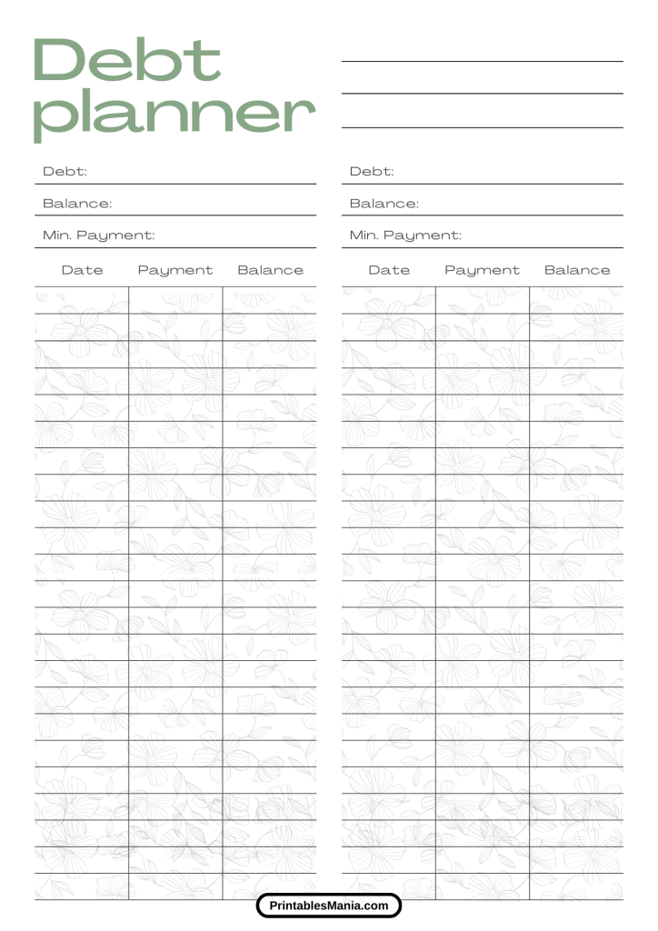 debt tracker for budgeting