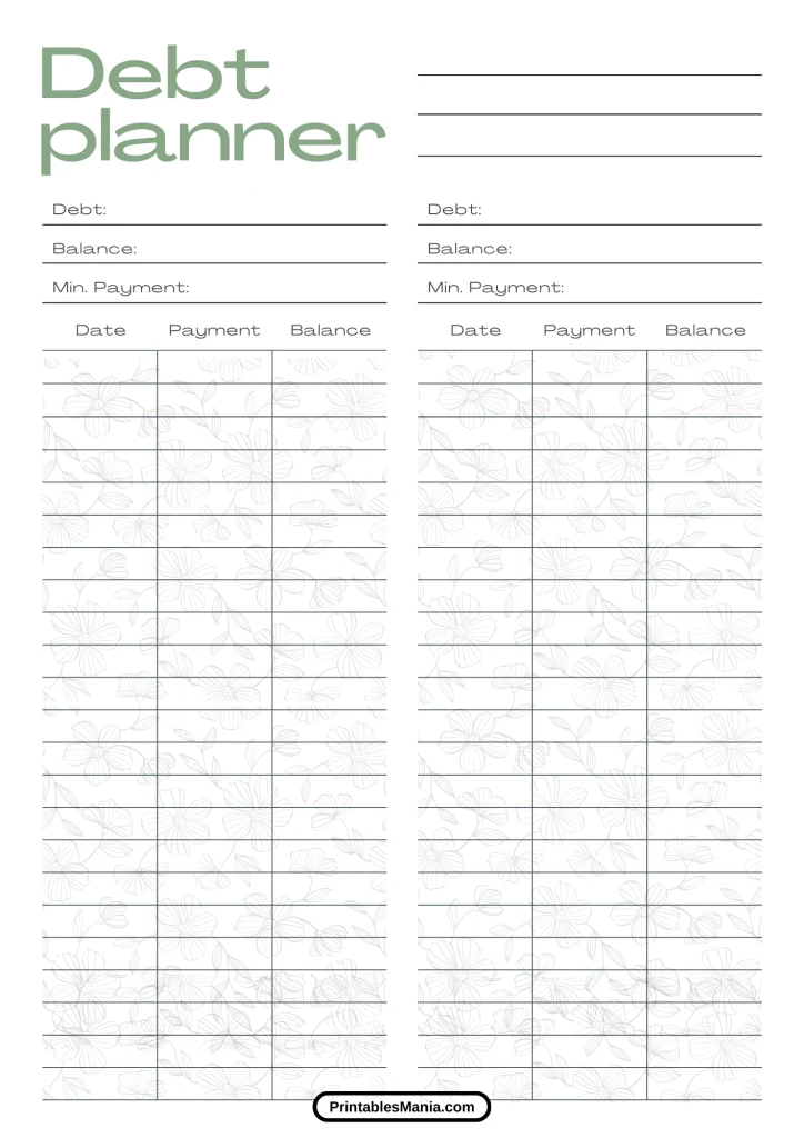 debt tracker for budgeting