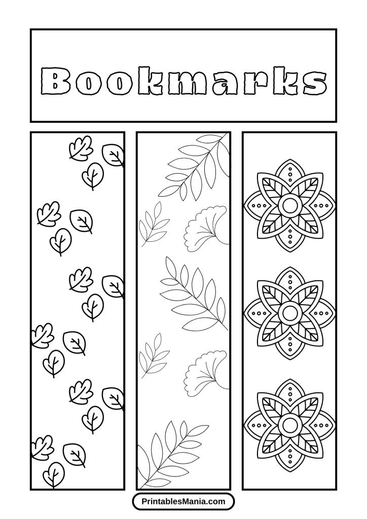 Printable Bookmarks With Floral Designs