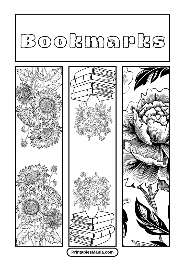 Fantasy-themed Bookmarks Coloring Pages