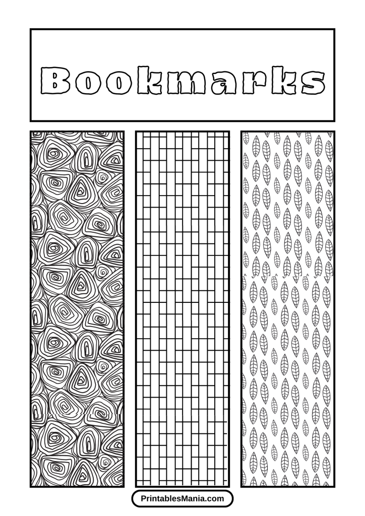 Geometric Bookmarks Coloring Sheets For Adults