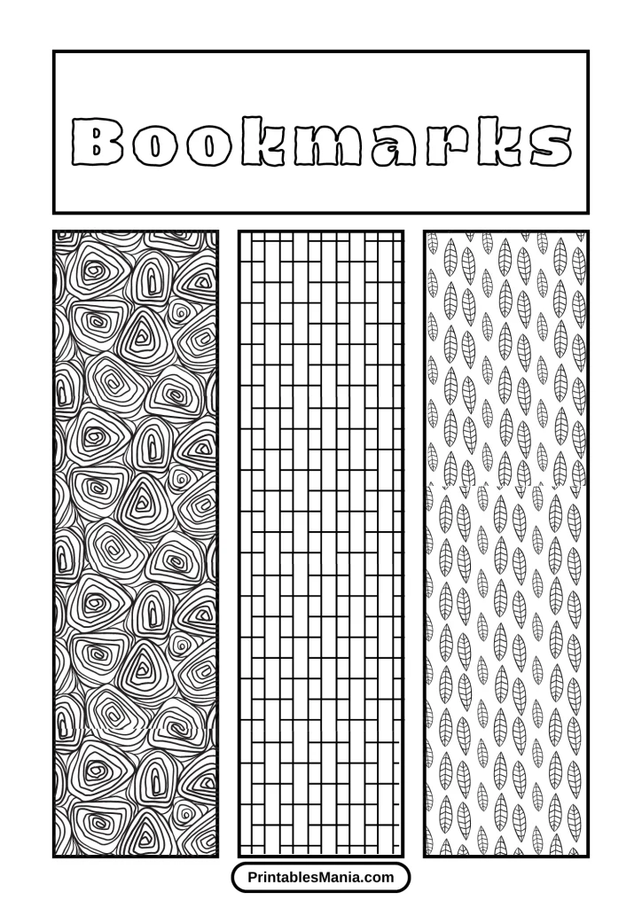 Geometric Bookmarks Coloring Sheets For Adults