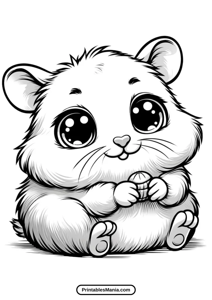 hamster coloring page for pet lovers