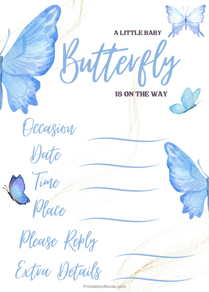 DIY Butterfly Baby Shower Invitation Printable For Free