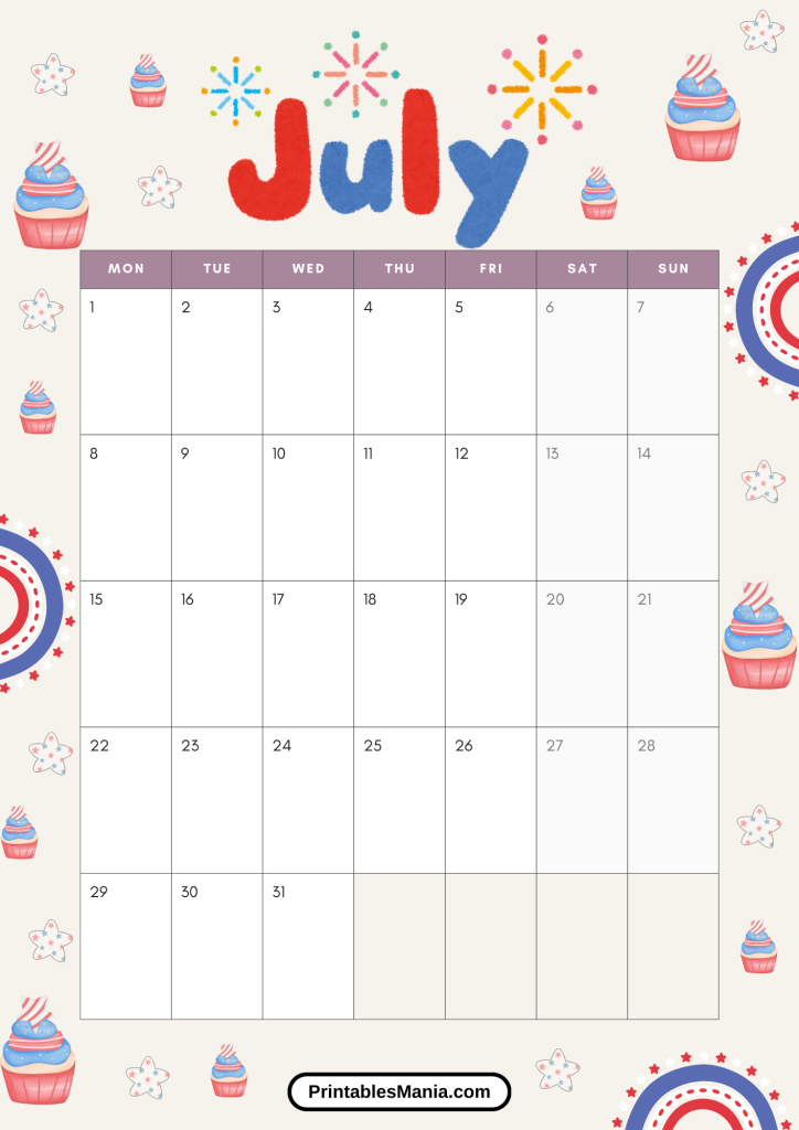 free printable july 2024 calendar