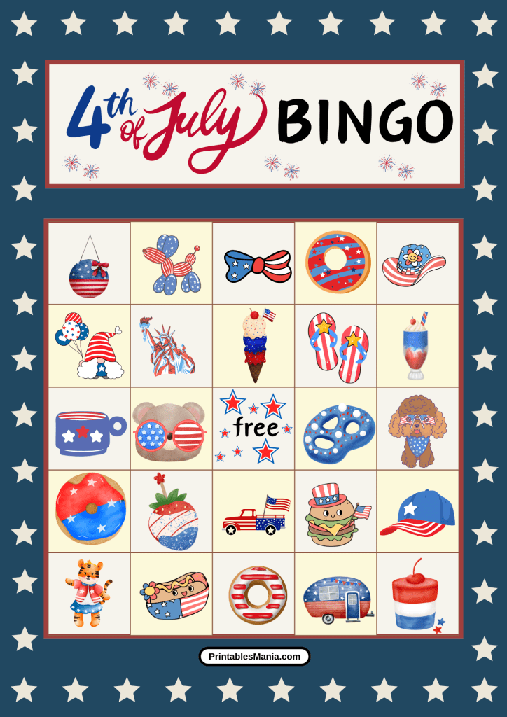 4th of july bingo printable