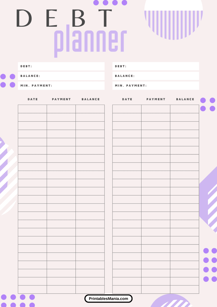 debt payoff tracker printable