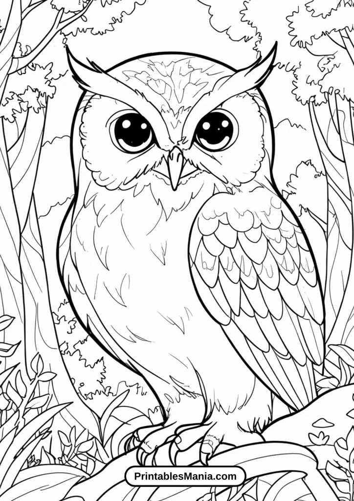 Owl Coloring Pages Printable - Printables Mania