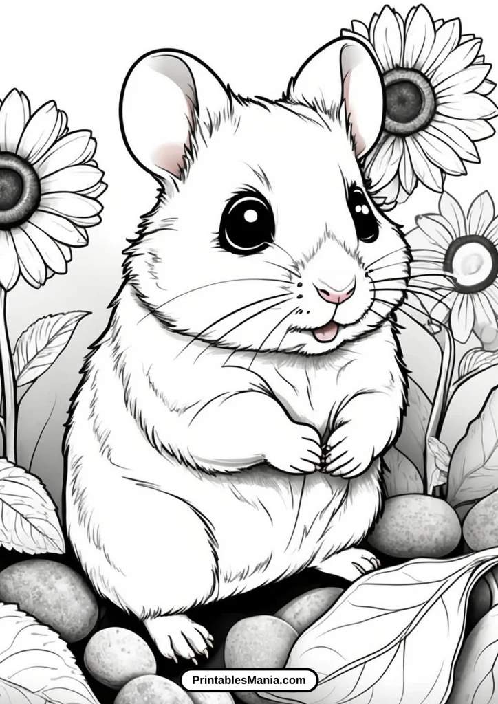 detailed hamster coloring page for adults