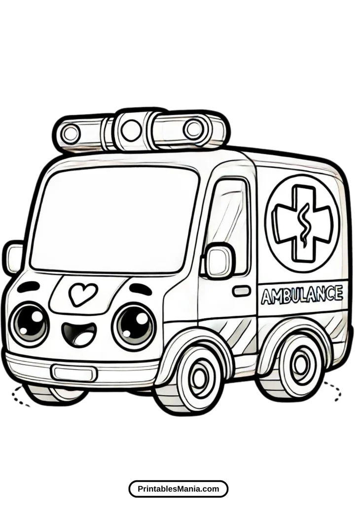 printable ambulance coloring pages