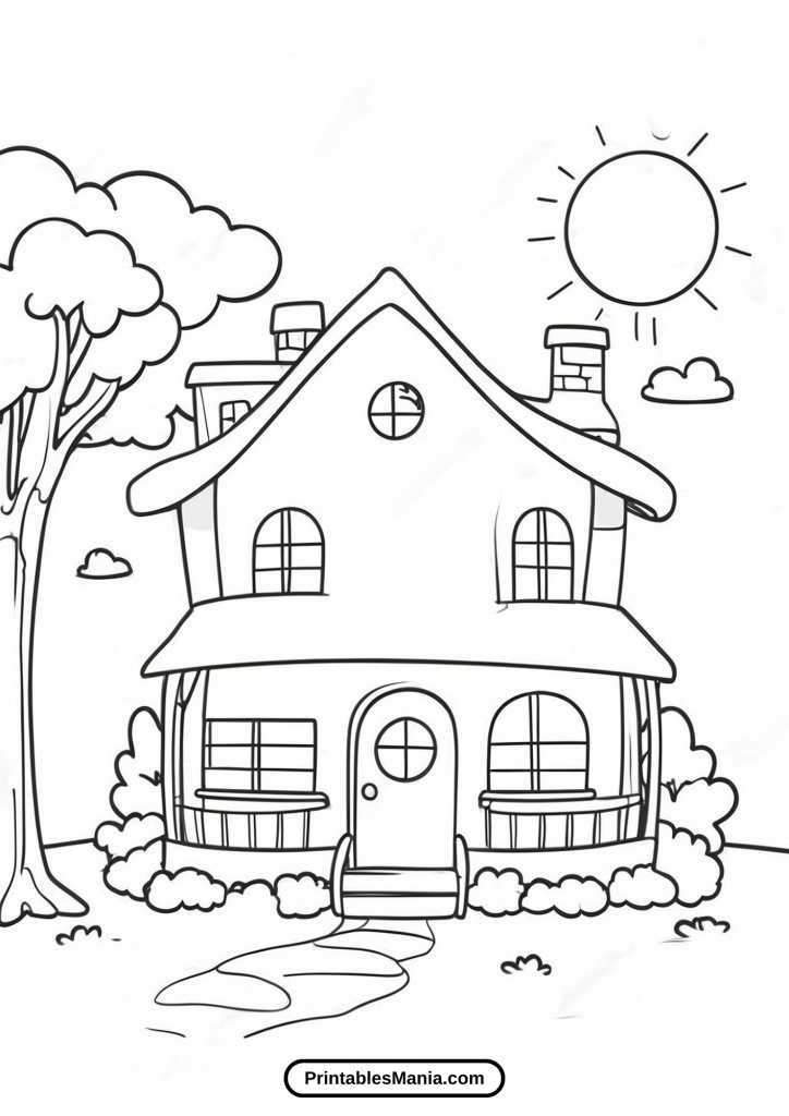 modern house coloring pages