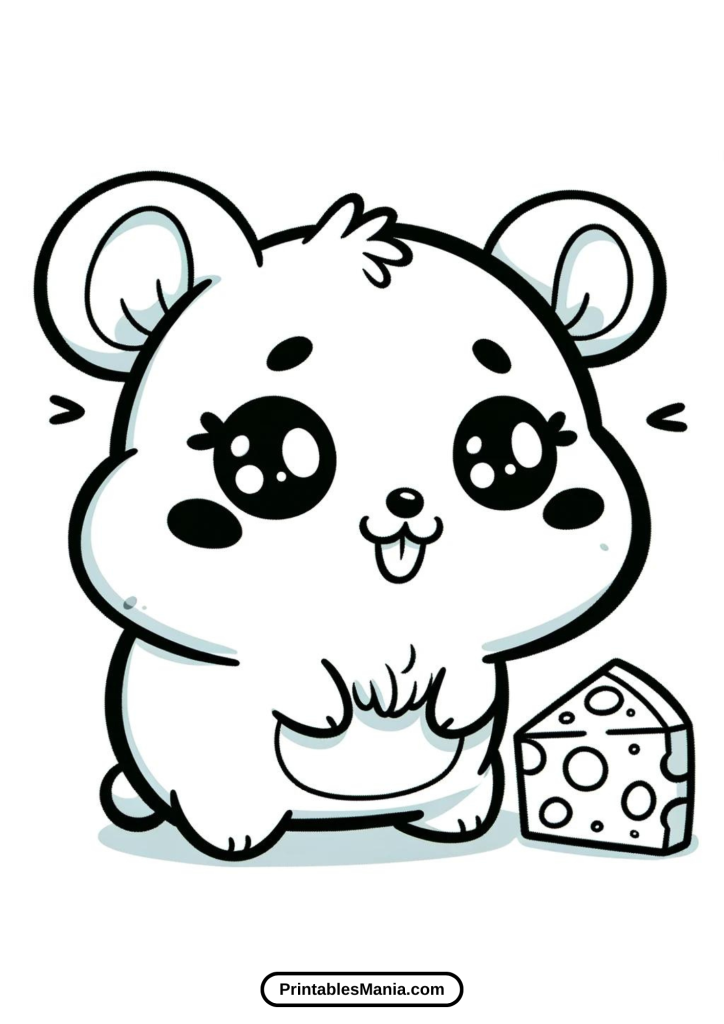 simple hamster coloring page for young children