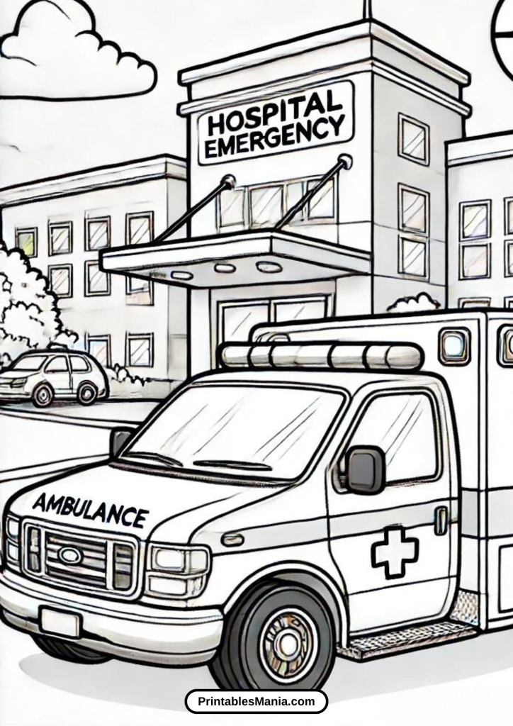 free printable ambulance coloring pages