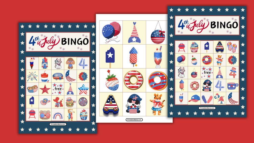 4th Of July Bingo Free Printable Printables Mania
