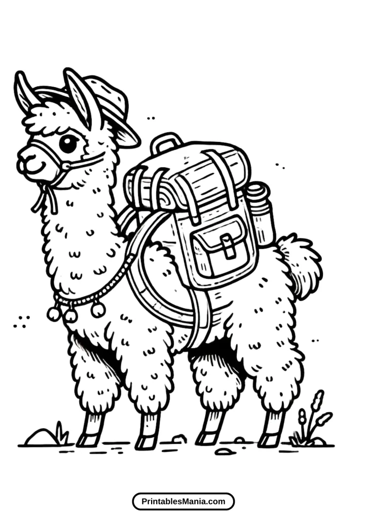 llama printable coloring pages