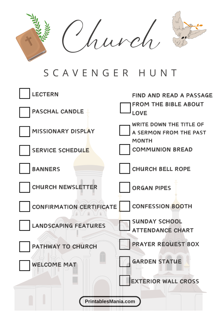 church scavenger hunt game