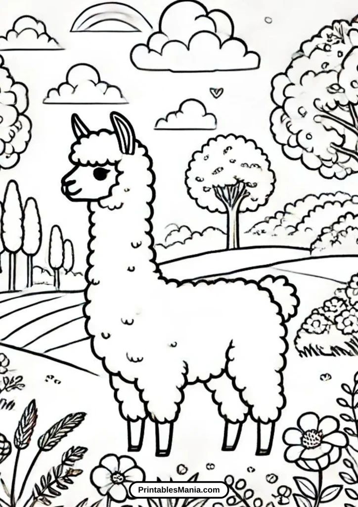 free printable llama coloring pages