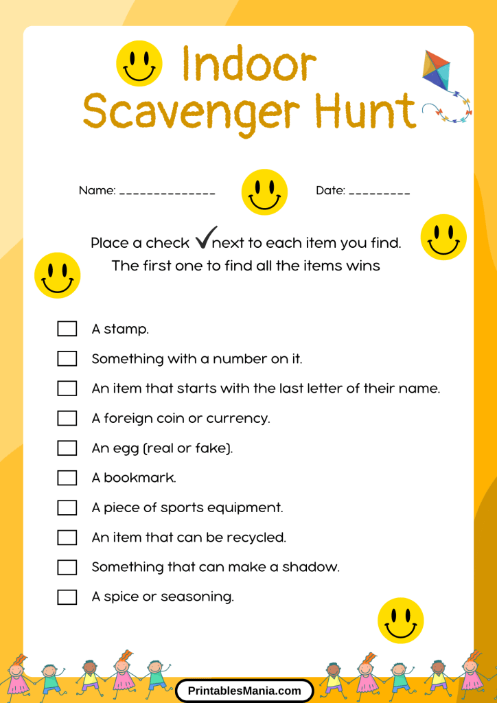 Exciting Indoor Scavenger Hunt With Colorful Clues